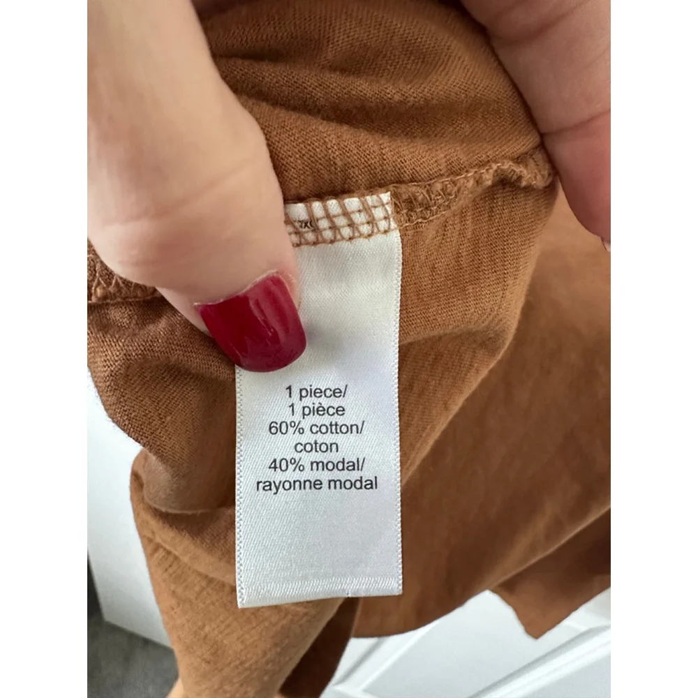 Maurices Brown Ruffle Short Sleeve Tee Plus Size 3X - Picture 5 of 5